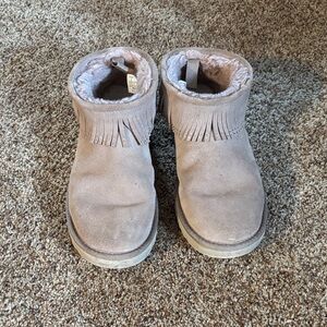 UGG Fringe Booties - Taupe